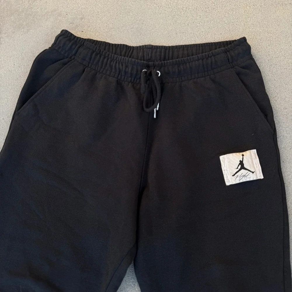 Jordan Essentials Flight Fleece Sweatpants Mens Large Black Joggers 100% Cotton